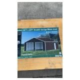 23x22 ft (K2223G) Heavy-Duty Double Garage Metal Shed - (unused)