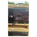 33x25 ft (K3325G) Heavy-Duty Double Garage Steel Barn Shed - (Unused) 2 box set