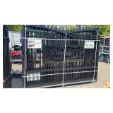(K0720) * disclaimer*  Heavy-Duty 7x20ft Metal Farm Driveway Gate with Deer Design (2 side gate set)