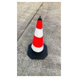 (Unused)-Set of 10 Traffic Safety Cones - Red and White Reflective - IRSTC