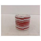 Wire Ribbed Red And White Ribbon, 2.5 Inch Wide