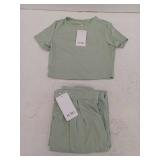 AUBG Sage Green Two-Piece Loungewear Set, Large