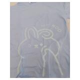 Light Blue T-Shirt with Cartoon Bunny Design