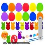 Easter Egg and Peep Bunny Toy Set - 12 Pack
