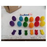 Easter Egg and Peep Bunny Toy Set - 12 Pack