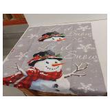 Let it Snow Snowman Holiday Waffle Bathroom Curtains, 2 Panel, 36x24 Inch