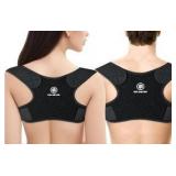 Posture Corrector for Women & Men, Back Straightener Adjustable Straps Compact Back Support for Pain Relief (2 pack)