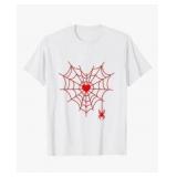 Heart Spider Web T-Shirt Size Large