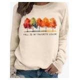 Fall Pumpkin Sweatshirt for Women Pumpkin Pullovers Halloween Thanksgiving Long Sleeve Shirt Tops Small