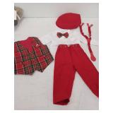 Boys Holiday Plaid Formal Outfit Set with Cap 3-9 mo.