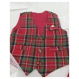 Boys Holiday Plaid Formal Outfit Set with Cap 3-9 mo.