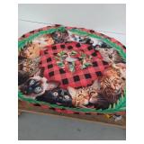 Buffalo Plaid Cat Christmas Tree Skirt