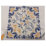 Decorative Blue and Yellow Pattern Throw Pillow Cases- lot of 2