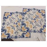 Decorative Blue and Yellow Pattern Throw Pillow Cases- lot of 2