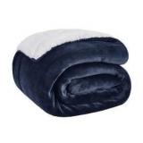 Plush Sherpa-Lined Grey Throw Blanket