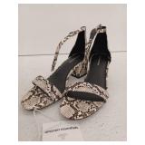 Snake Print Block Heel Sandals Size 9