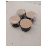 Matte Black Tin Containers with Lids - Set of 4