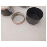 Matte Black Tin Containers with Lids - Set of 4