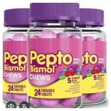 Pepto Bismol Berry Mint Chewable Tablets. Lot of 3.  -Exp- June 25