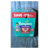 Pampers Cruisers 360. Size 4,22-37lbs. 148ct. - Retail: $68