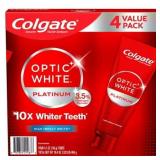 Colgate Optic White Platinum Teeth Whitening Toothpaste  4.1 Ounce (Pack of 4) - Retail: $17