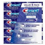 Crest 3D White Ultra Fluoride Anticavity Toothpaste Vivid Mint (5.2 Oz 5 Pack) - Retail: $15