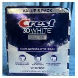 Crest 3D White Ultra Fluoride Anticavity Toothpaste Vivid Mint (5.2 Oz 5 Pack) - Retail: $15