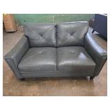 Atmore Leather Loveseat - Gray - Retail: $1,450