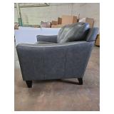 Atmore Leather Loveseat - Gray - Retail: $1,450