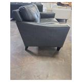 Atmore Leather Loveseat - Gray - Retail: $1,450