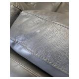 Atmore Leather Loveseat - Gray - Retail: $1,450