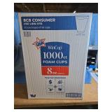 WinCup 8oz Hot and Cold Foam Cups - 1000 Count  - Retail: $22