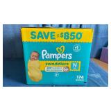 Pampers Swaddlers Diapers  Newborn (Less than 10 Pounds)  174 Count - Retail: $81