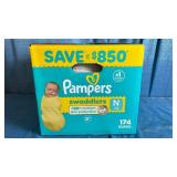 Pampers Swaddlers Diapers  Newborn (Less than 10 Pounds)  174 Count - Retail: $81