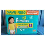 Pampers Swaddlers, Size 4 (22-37lb), 164 diapers
