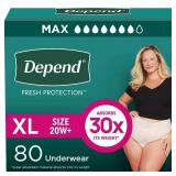 Depend Fresh Protection Underwear for Women, Extra Large (80 ct.)