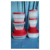 Rubbermaid Food Storage Container Set with Red Lids