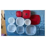 Rubbermaid Food Storage Container Set with Red Lids