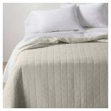 Full/Queen Heavyweight Linen Blend Quilt Natural - Casalunaâ¢: Rayon & Cotton, Box Quilting, OEKO-TEX Certified - Retail: $149