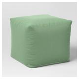 18\"x15\" Solid Woven Outdoor Patio Pouf Green - Room Essentialsâ¢ - Retail: $60