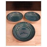 Handcrafted Ceramic Swirl Pattern bowls- Set of 3 - Retail: $45