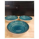 Handcrafted Ceramic Swirl Pattern bowls- Set of 3 - Retail: $45