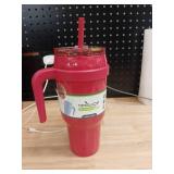 Reduce 40oz Cold1 Vacuum Insulated Stainless Steel Straw Tumbler Mug Dark Pink: Dishwasher-Safe, Flip-Top Lid - Retail: $25