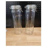 Tall Glass Storage Jars with Clip Lids 13 inches tall, set of 2 - Retail: $30