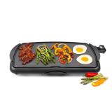 KitchenSmith 22.83\" Electric Griddle Black: Ceramic Cooking Surface, 1500W, Dishwasher-Safe Parts, Includes Drip Tray - Retail: $20