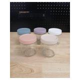 Glass Storage Jars with Pastel Lids - Set of 5 - Retail: $25
