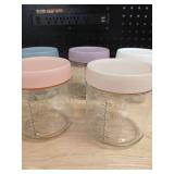 Glass Storage Jars with Pastel Lids - Set of 5 - Retail: $25