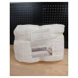 Full/Queen Heavyweight Linen Blend Quilt White - Casalunaâ¢: Rayon & Cotton, OEKO-TEX Certified, Machine Washable. New but has some dirt from shipping. See additional photos  - Retail: $195