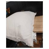 King Euro Heavyweight Linen Blend Decorative Throw Pillow White - Casalunaâ¢: Rayon Weave, Indoor Rectangle Cushion, Hidden Zipper - Retail: $59