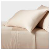 Queen 320 Thread Count Cool TENCELÂ® Lyocell Sheet Set True Khaki - Thresholdâ¢: Satin Weave, OEKO-TEX Certified, 4-Piece Set - Retail: $80